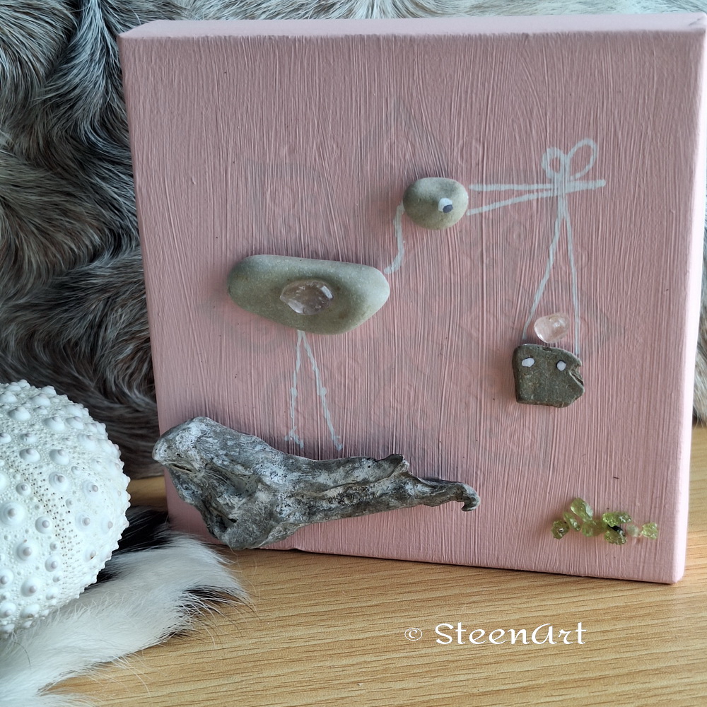Baby dochter - SteenArt schilderijtje