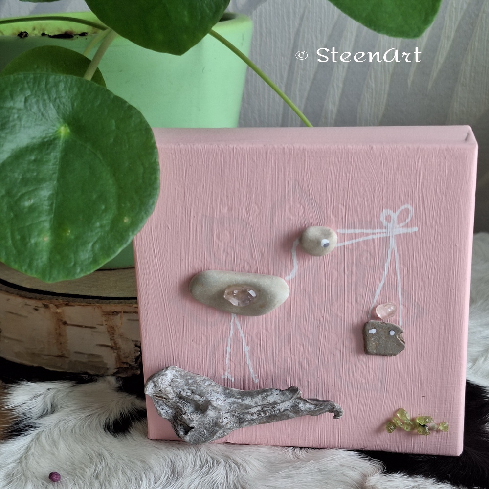 Baby dochter - SteenArt schilderijtje